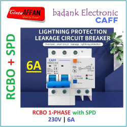 Integrated RCBO SPD 230V 6A Lightning Protection Residual Leakage MCB
